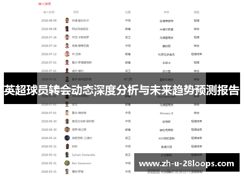 英超球员转会动态深度分析与未来趋势预测报告